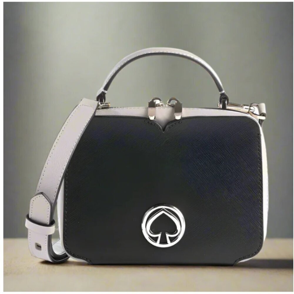 Kate Spade Vanity Crossbody Mini Top Handle Black Leather Small Bag Colorblock